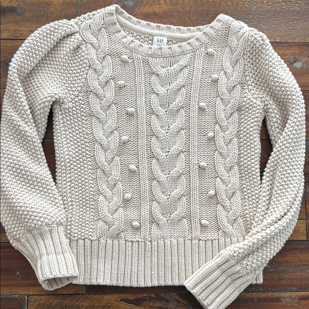 GAP kids  Cream Cable Knit Sweater